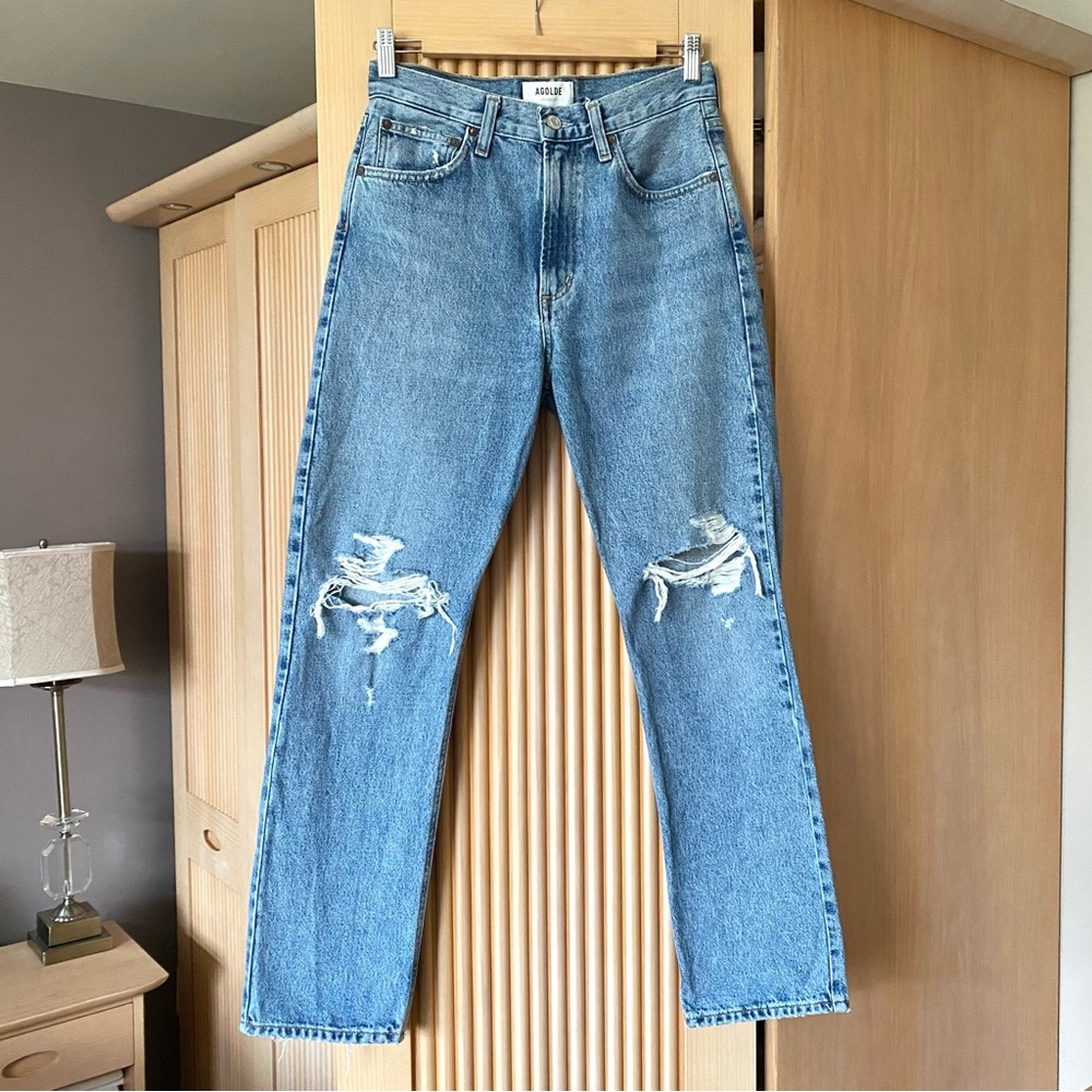 Agolde mid rise straight leg jeans